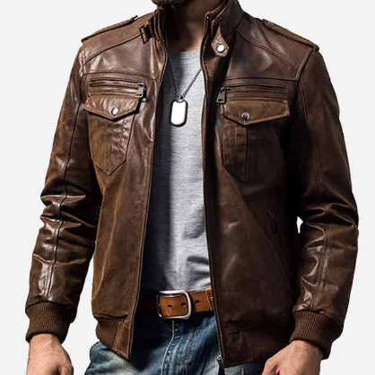 unnamed (6) Brown Leather Jacket - Image 1